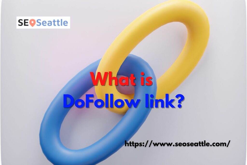 link icon in yellow and blue color as background for the topic about DoFollow link